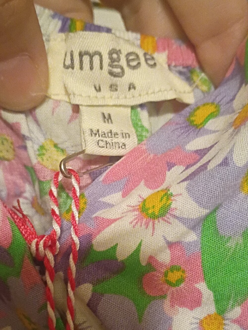 Umgee Lavender Floral Daisy Dress with Green Leaves - Picture 3 of 5